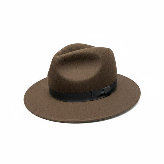 Exclusive Decor Brown Felt Solid Fedora