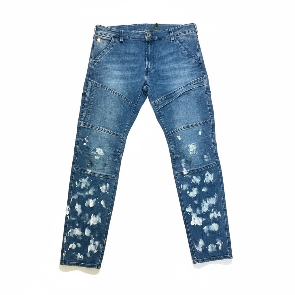 Size 38 Raw Rackman Blue/White Jean Slash Jeans