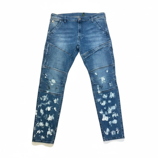 Size 38 Raw Rackman Blue/White Jean Slash Jeans