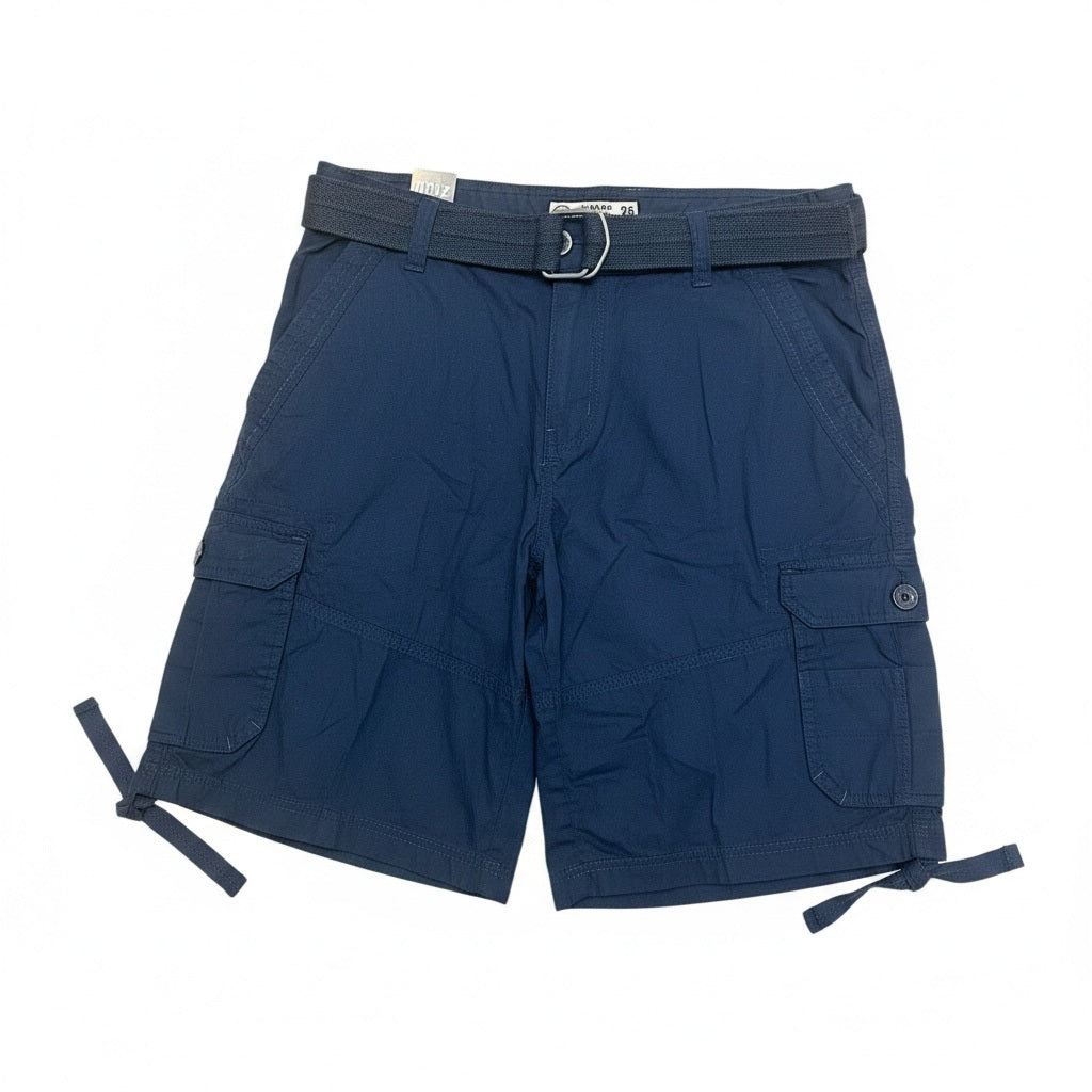 Noiz Blue Khaki Cotton Solid Shorts