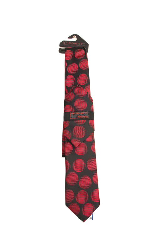 Hi-density Red/Black Silk Circles Men's Ties