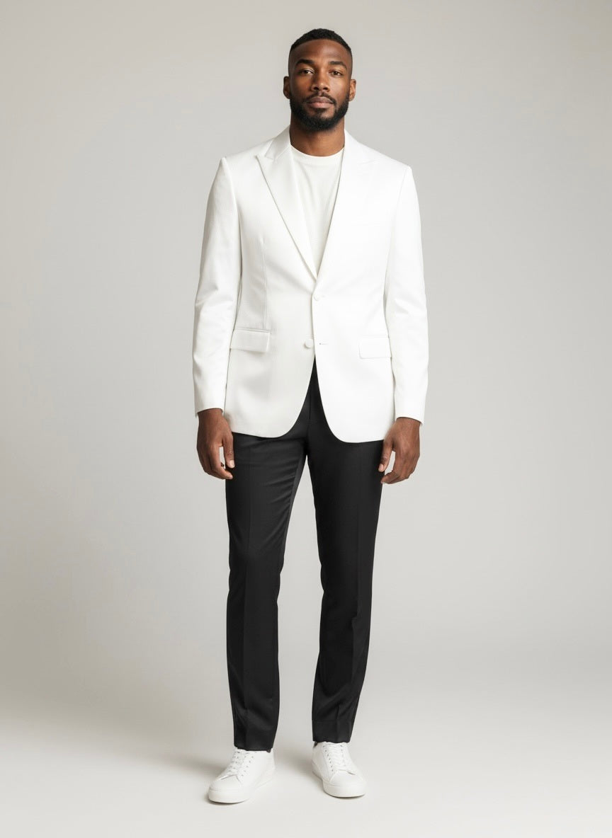 48 Imperial White Wool Black/White Size 48 Suit