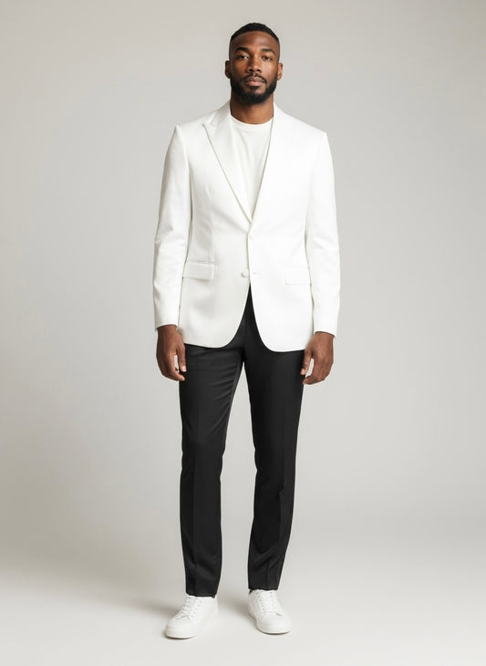 48 Imperial White Wool Black/White Size 48 Suit
