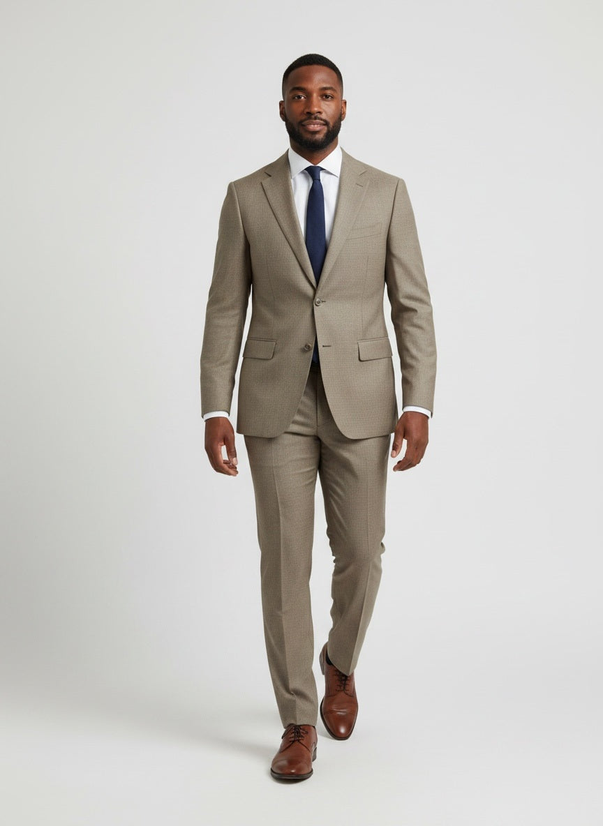 42R Fenzi Dark Tan Suit Jacket