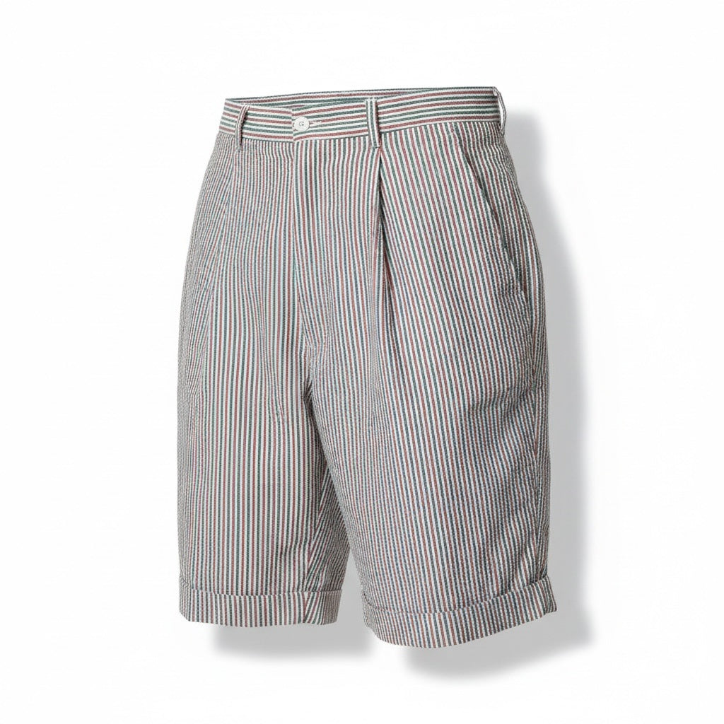 Size 32 Trust Red/White/Blue Linen Large Stripe Shorts
