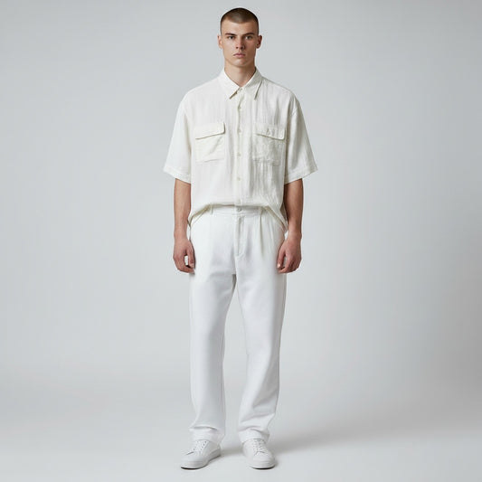 XL Pure Diamond OFF WHITE Linen Solid Size XL Walking Suit