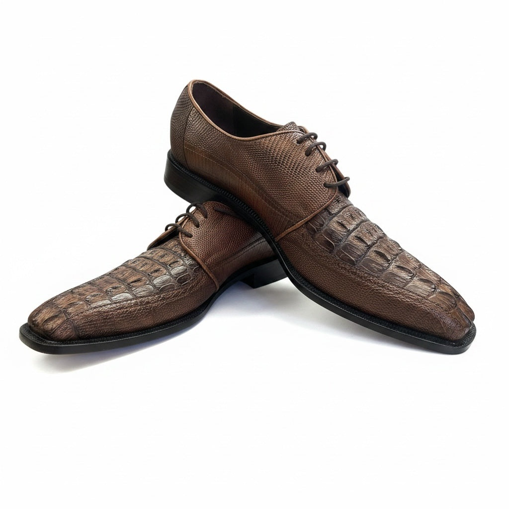 Shoe Size 11.5 Romano Brown Crocodile Exotic Animal Skins