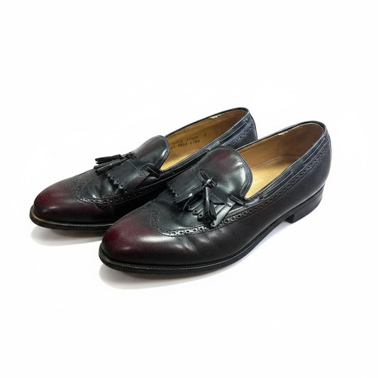 Shoe Size 10 Johnson Murphy Burgundy Leather Solid Dress Shoes
