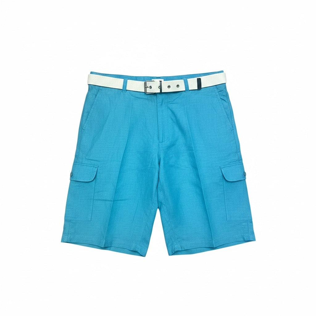 Size 42 Maireen Teal Linen Solid Shorts