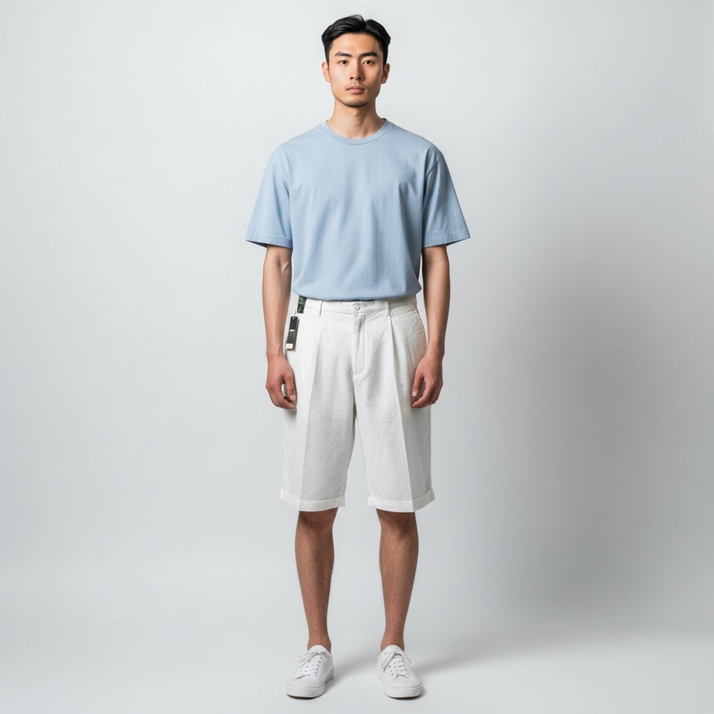 Size 42 Trust White Cotton Quilted Shorts