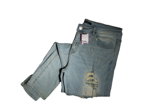 Size 38 Embellish Blue Jean Slash Jeans