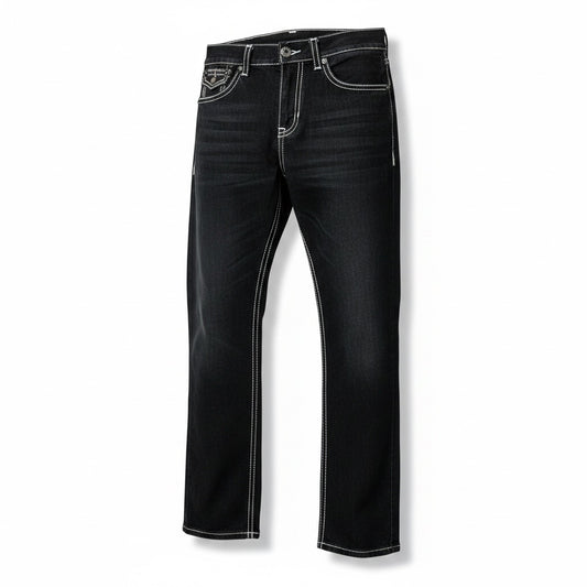Size 36 True Religion BLACK/GRAY Jean Solid Jeans