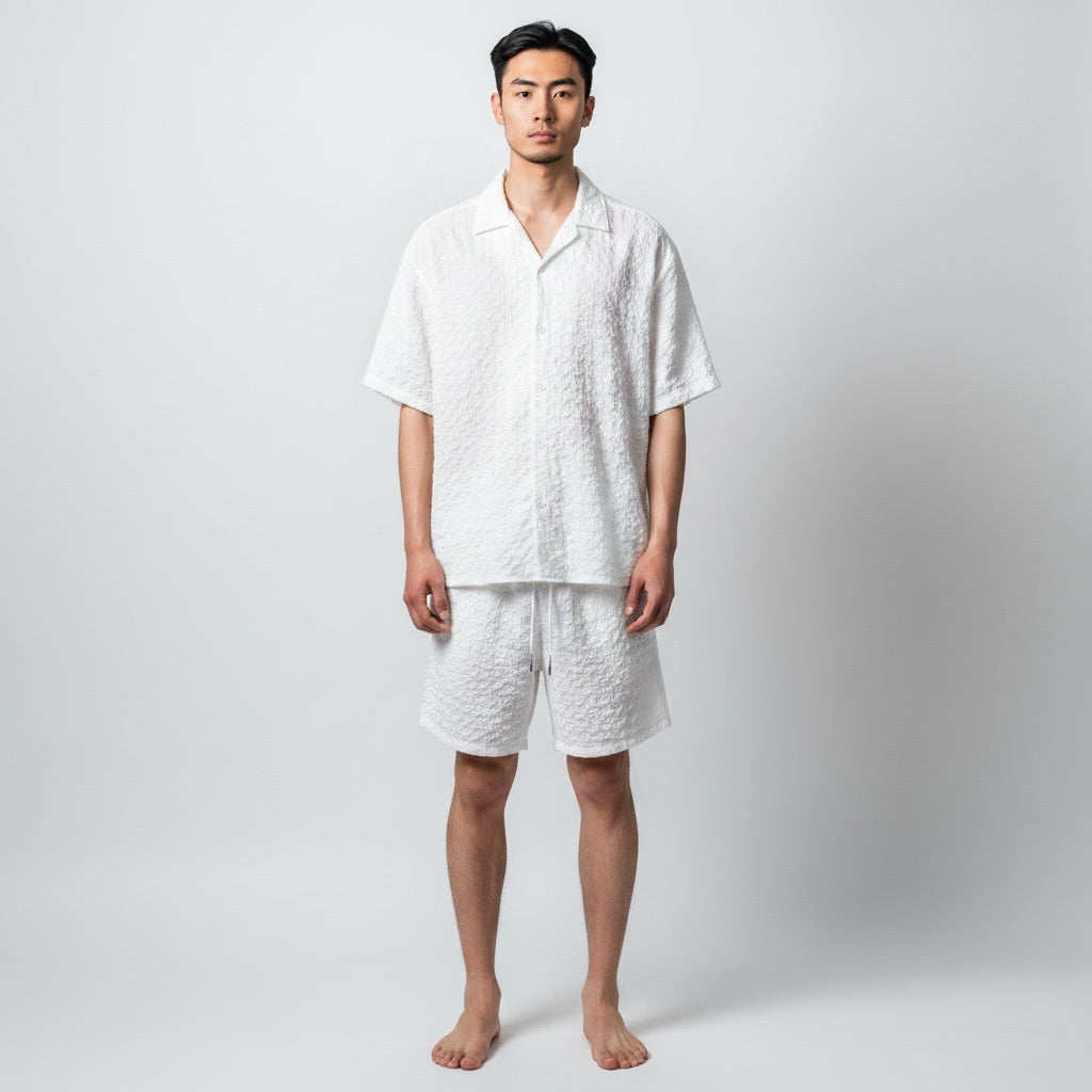 Size 2XL Universal Thread White Stretch Twill Design Pattern Short Sets