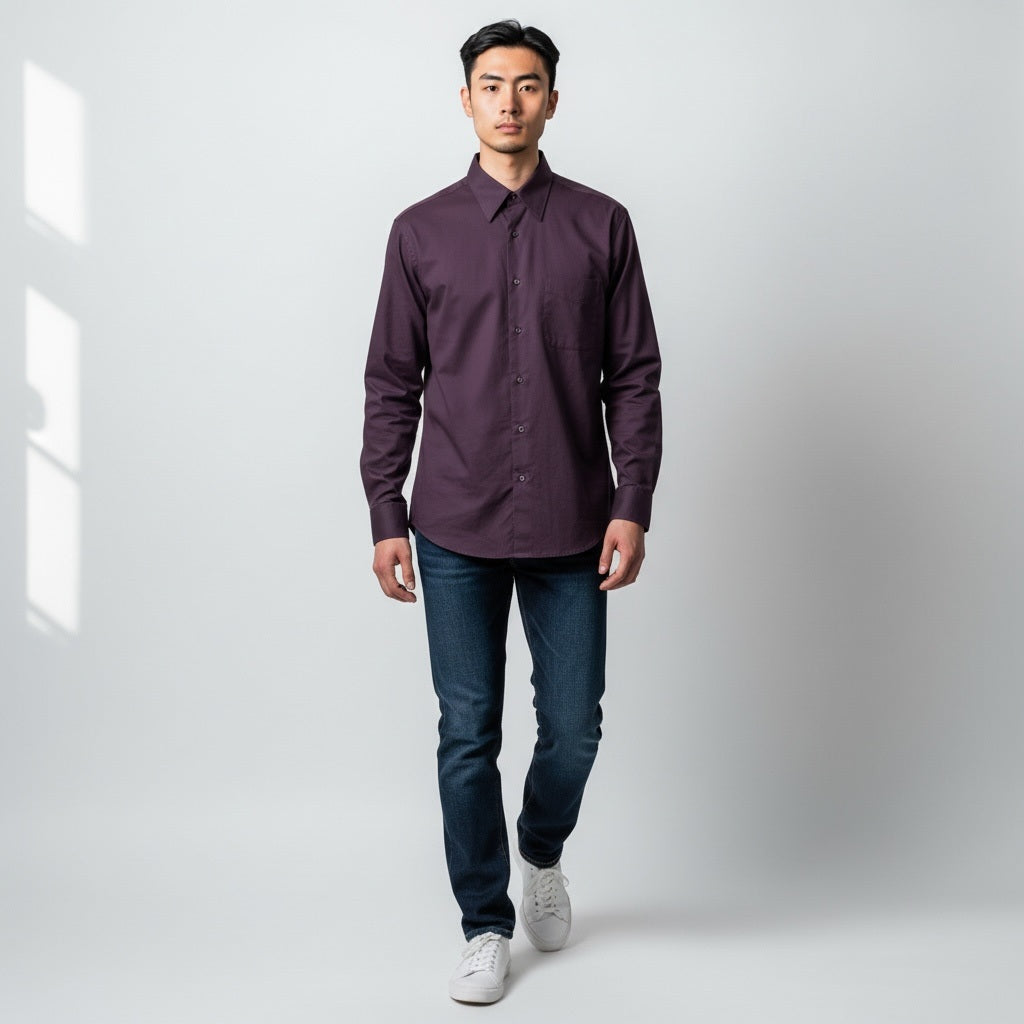 Size 15 1/2 Vito Rufolo Purple Long Sleeve Button Down