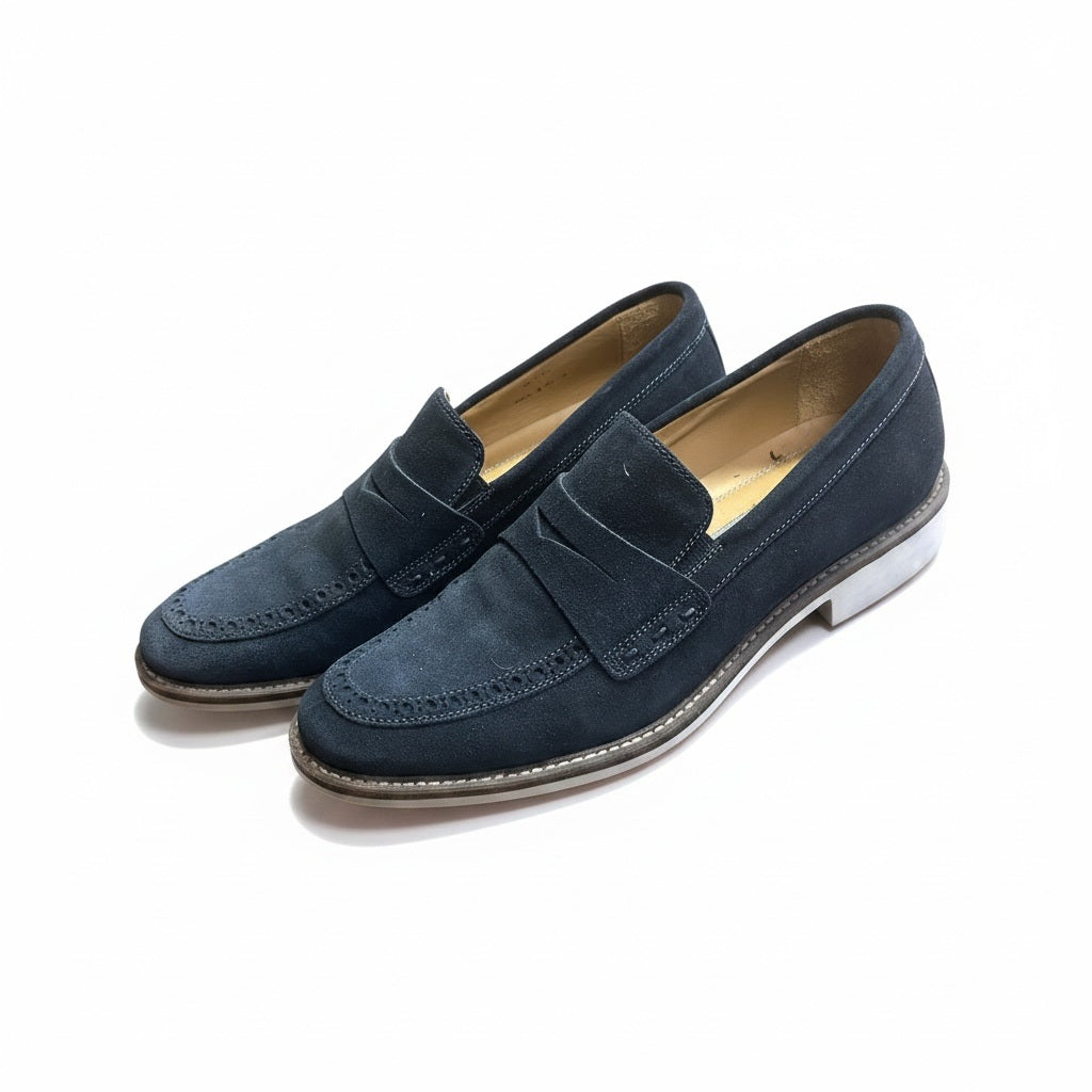 Shoe Size 8.5 Johnson Murphy Blue Suede Solid Misc. Shoes