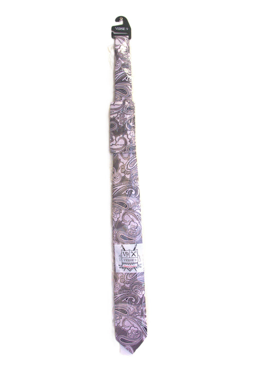 Verse 9 Dull Pink Silk Paisley Men's Ties