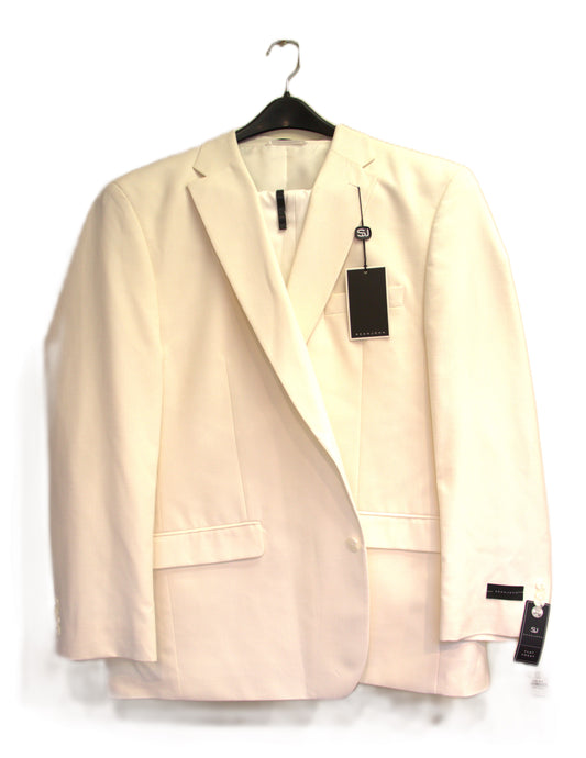 48R Sean John Cream Polyester Blend Solid Size 48R Suit