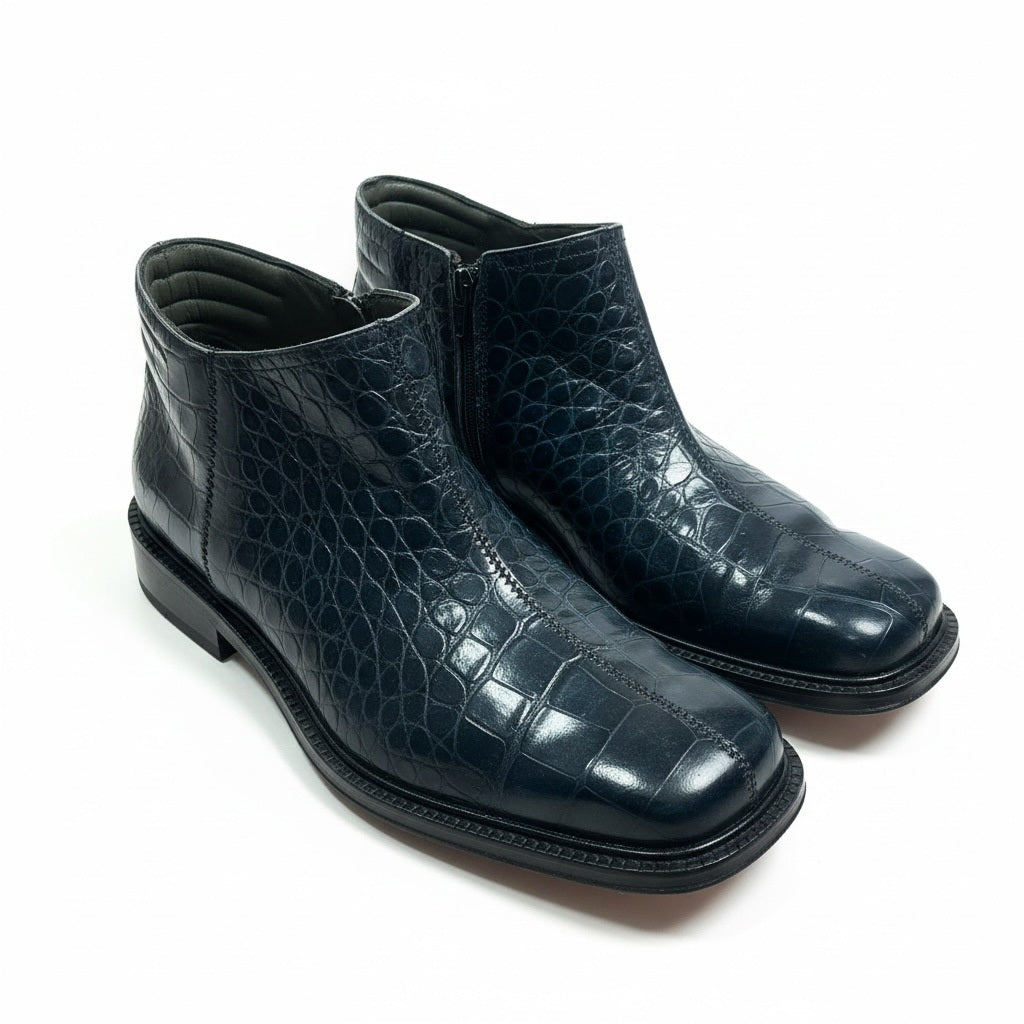 Shoe Size 8.5 MEZLIN Blue Alligaor Animal Print Boots
