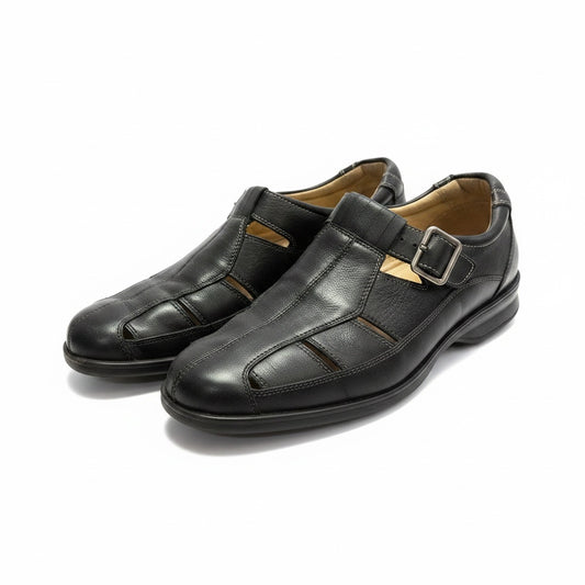 Shoe Size 8.5 Johnson Murphy Black Leather Solid Misc. Shoes
