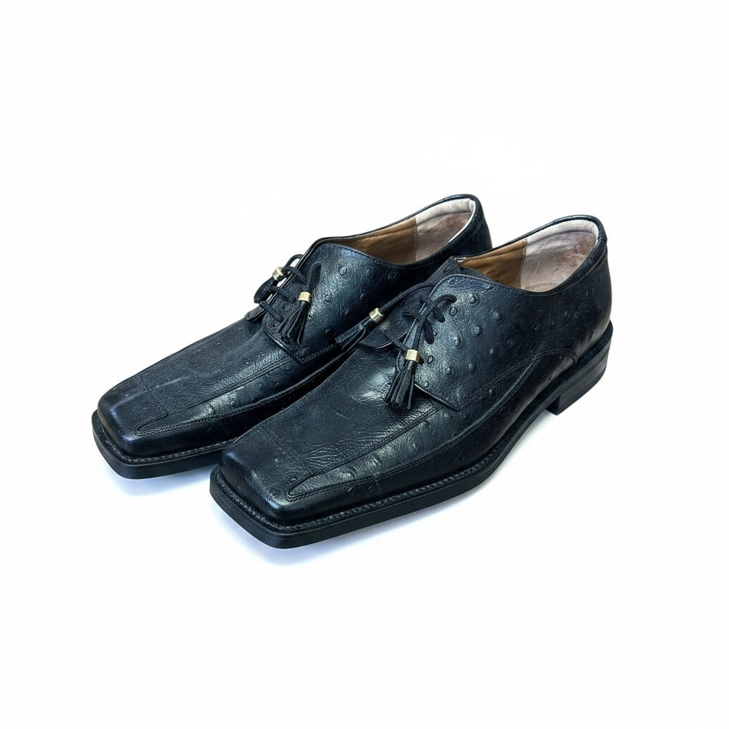 Shoe Size 10 Fratello Black Animal Print Dress Shoes