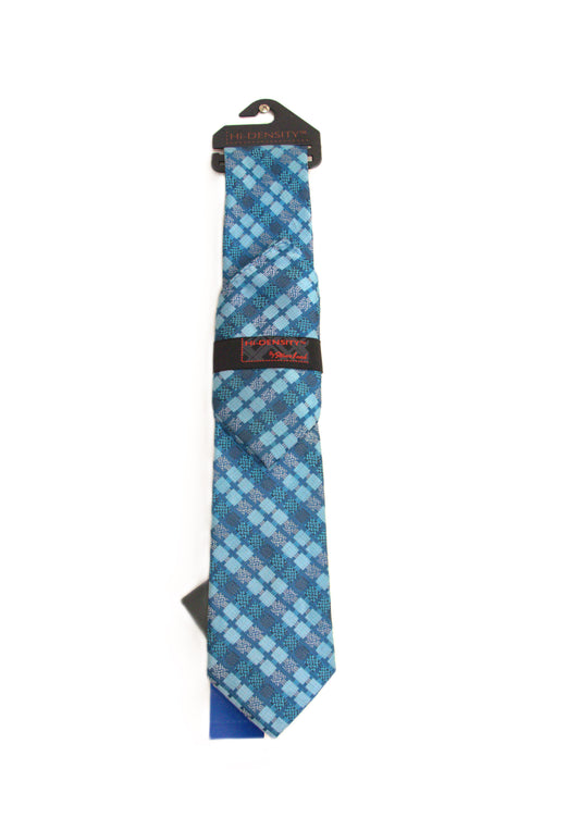 Hi-density Turquoise Silk Plaid Men's Ties