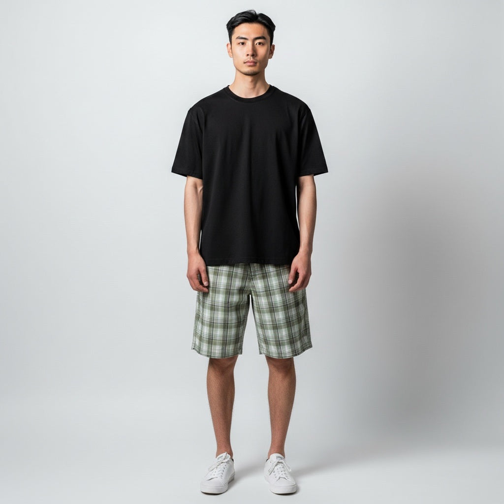 Size 38 Arrow Bradstreet Green Print Cotton Plaid Shorts