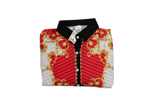 Andiamo Red/Black/Yellow Polyester Argyle Long Sleeve Shirt