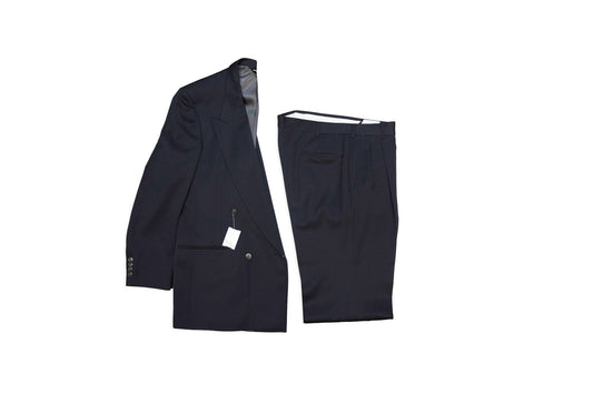 Pierre Cardin Navy Wool Solid Size 38 Suit