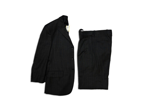 36 Pronto Mondo Gray Wool Stripes Size 36 Suit